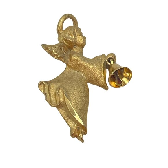 Vintage 1980s VCN Gold-Tone Cherub Angel Pin Brooch - Picture 3 of 7